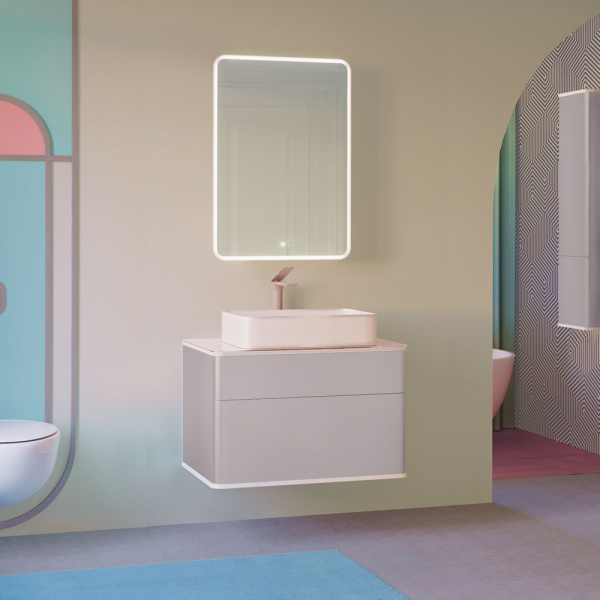 Тумба под раковину Jorno Pastel Pas.01.82/P/GR 80 см серый фото