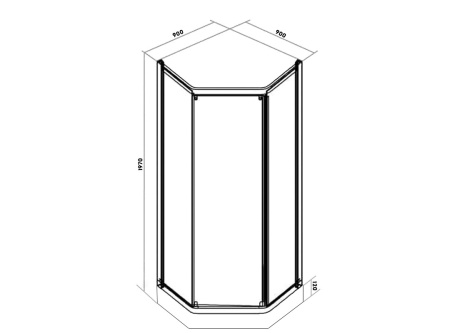 Душевой уголок Parly ZEP91B 90x90 черный фото