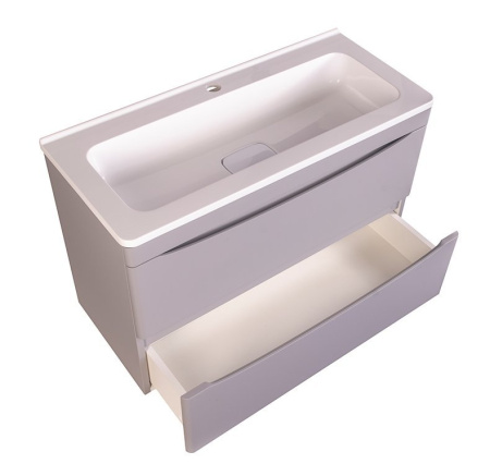 Тумба под раковину Style Line Бергамо мини 90 СС-00002365 серая фото