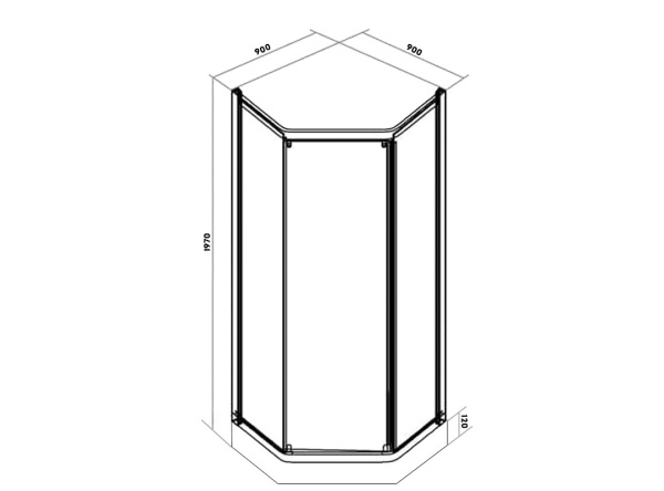 Душевой уголок Parly ZEP91B 90x90 черный фото