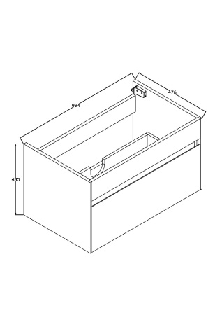 Тумба под раковину Vincea Chiara 100 VMC-1C100CT Cement фото