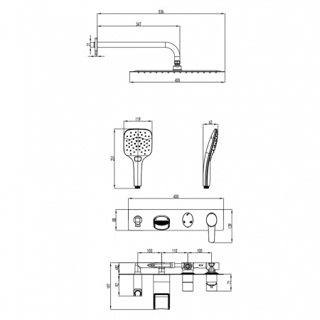 Душевая система скрытого монтажа Lemark Atlantiss LM3225C фото