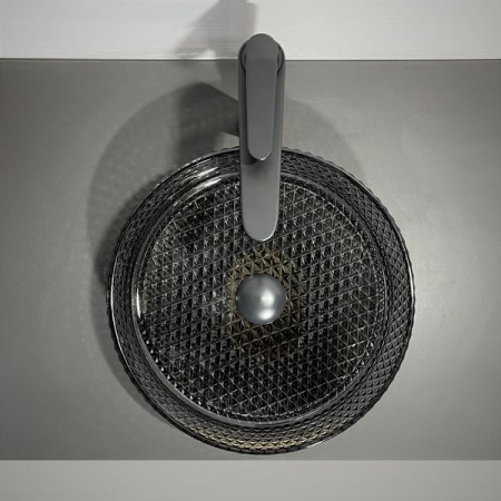 Накладная раковина из стекла Comforty GL03 00-00011841 36x36 черное стекло фото