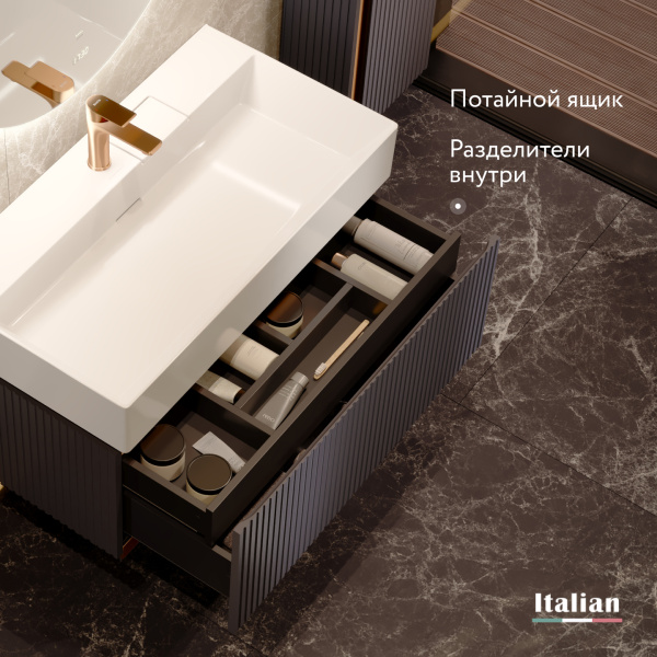 Тумба под раковину Jorno Filoro 90 Fil.01.90/P/A/JR антрацит фото