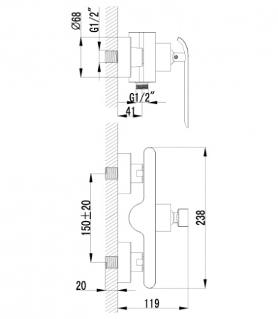 Смеситель для душа Lemark Melange LM4903CW фото
