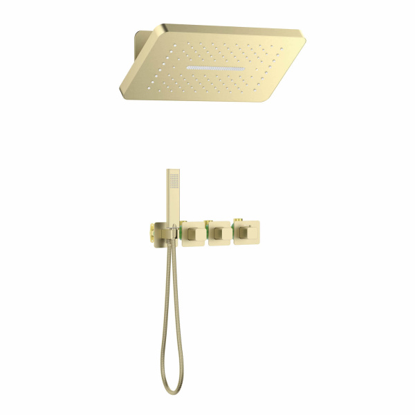 Душевая система встроенная с термостатом Timo Petruma SX-5249/17SM матовое золото фото