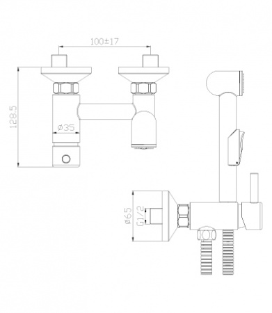 Гигиенический душ со смесителем Rossinka X X25-52 фото