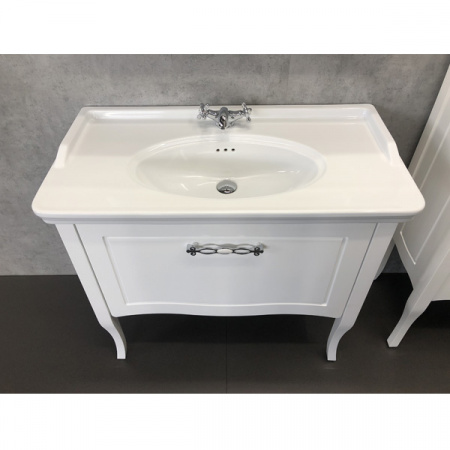 Тумба с раковиной Comforty Павия-100 00-00017943 белый глянец фото