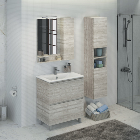 Тумба Comforty Верона-75 дуб белый с раковиной Comforty 75Е фото