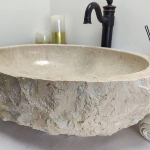 Накладная раковина из мрамора Erozy Cream EM-00456 (57*45*15см) фото