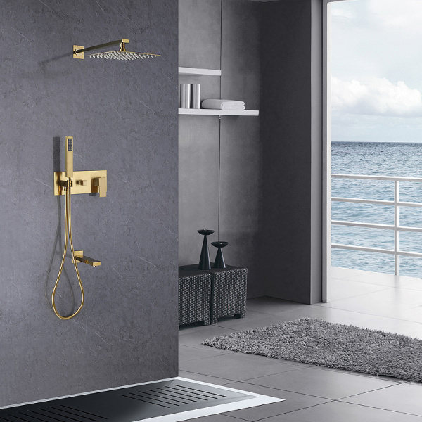 Душевая система Abber Daheim AF8217G Золото матовое фото