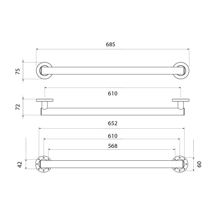 Поручень для ванны Timo Saona 13265/13 Никель фото