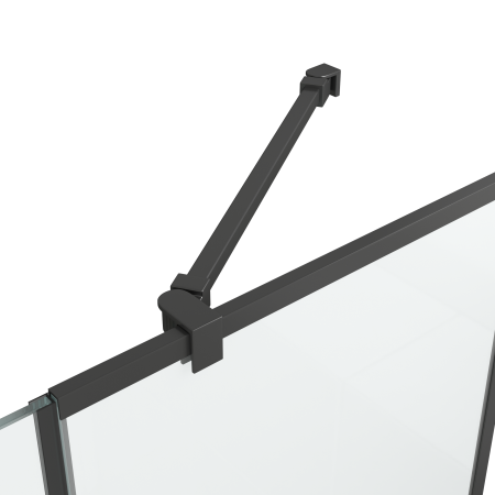 Стеклянная шторка на ванну распашная D&K Matrix DG1109025 90 см черная матовая прозрачное стекло фото