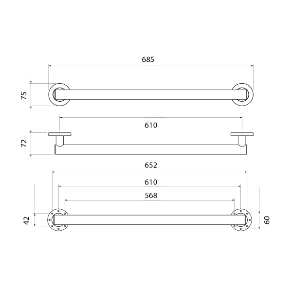 Поручень для ванны Timo Saona 13265/20 Золото шлифованное фото