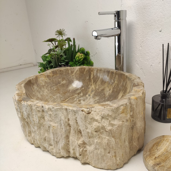 Накладная раковина из окаменелого дерева Fossil Basin OD-01368 (49*39*15) фото