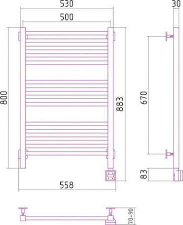 Электрический полотенцесушитель Сунержа Модус 00-0521-8050 фото