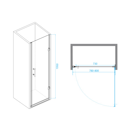 Душевая дверь RGW PA-06B шиншилла 80 см фото