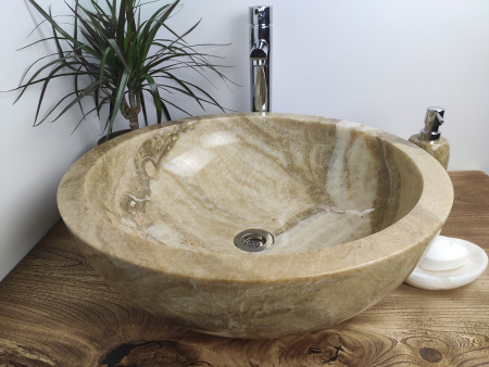 Накладная раковина из оникса Indo Bowl Sunset Big BO-00003 фото