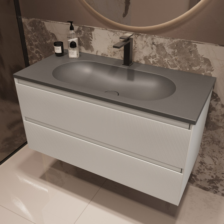 Тумба под раковину Vincea Welle 100 VMC-2WL100MW M.White Soft-touch фото