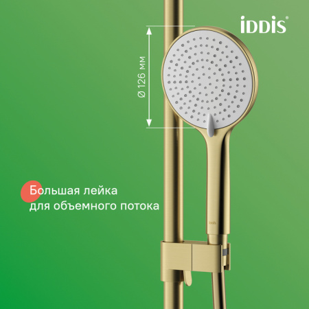 Душевая система Iddis Aiger AIGMG3Fi06 матовое золото фото