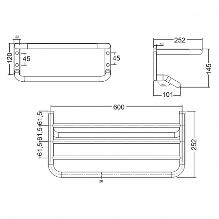 Полочка-решетка для полотенец Kludi A-XES 4898905 фото