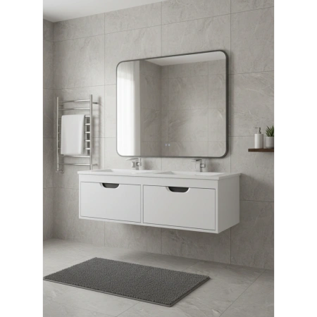 Тумба под двойную раковину Uperwood Modul 120 TModul120WG белая/графит фото