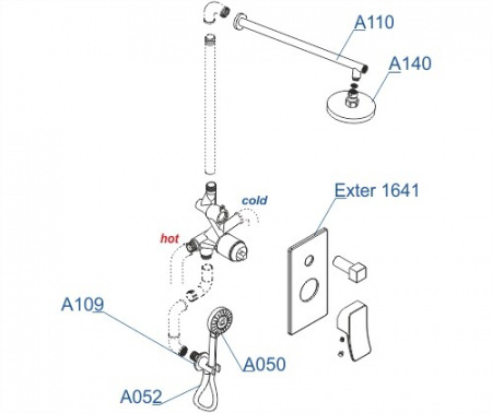 Душевая система скрытого монтажа WasserKRAFT Exter A16040 фото
