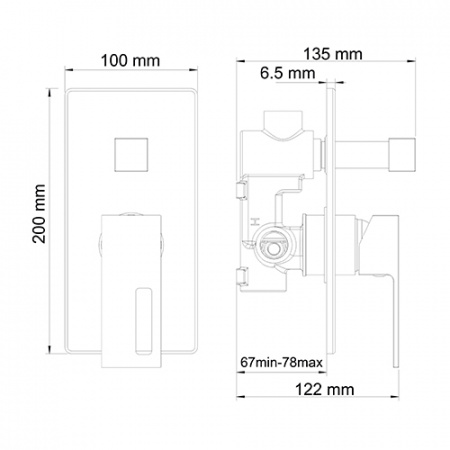 Смеситель для ванны и душа WasserKRAFT Alme 1541 фото