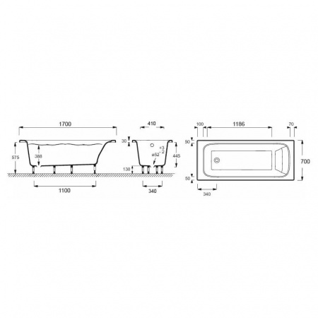 Ванна из искусственного камня Jacob Delafon Elite E6D030RU-00 170x70 фото