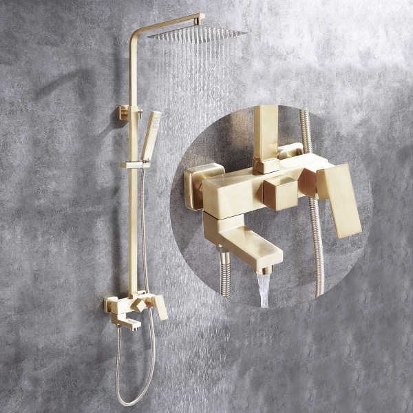 Душевая система Abber Daheim AF8216G матовое золото фото