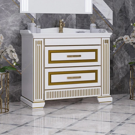 Тумба с раковиной Opadiris Оникс 100 00-00003548 с золотой патиной фото