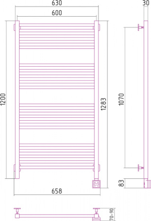 Электрический полотенцесушитель Сунержа Модус 120х60 00-0520-1260 левый фото