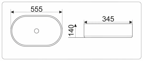 Накладная раковина GID 9025 55,5х34,5 фото