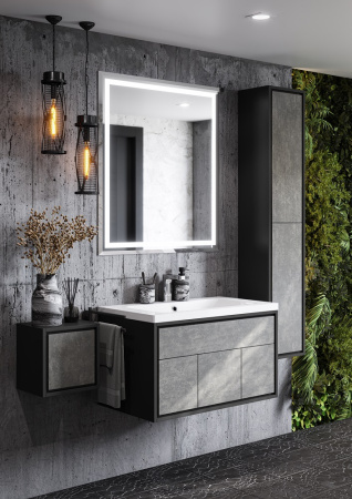 Тумба с раковиной Акватон Уэльс 80 1A267901WA6A0 авеллино грей / антрацит фото