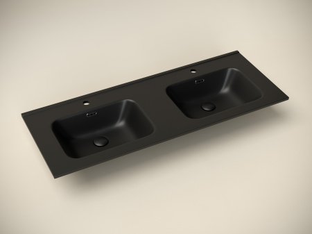 Двойная раковина Ceramica Nova Element CN7004MB 121x46 черная матовая фото