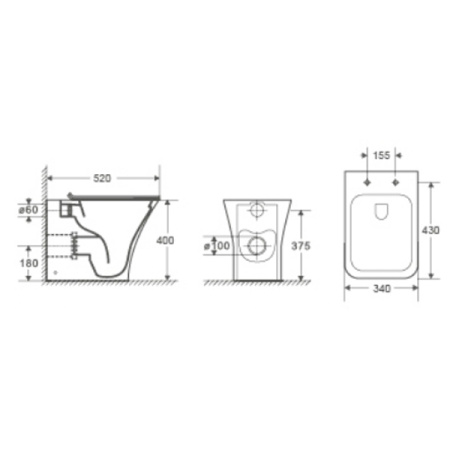 Унитаз приставной Cerutti SPA Vettore F CT7841 с сиденьем фото