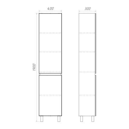 Шкаф-пенал напольный Comforty Лозанна-40Н 00-00017838 белый глянец фото