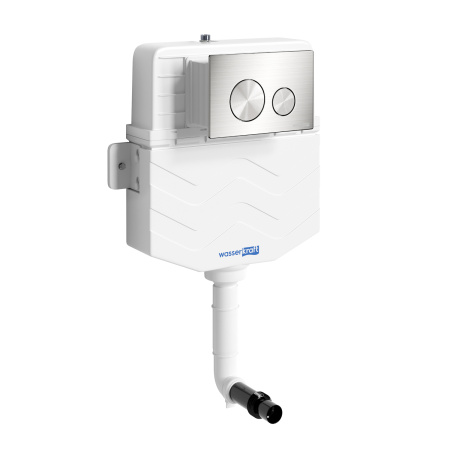 Бачок скрытого монтажа WasserKRAFT Aller 10TLT.031.ME.BN02 с кнопкой, никель фото