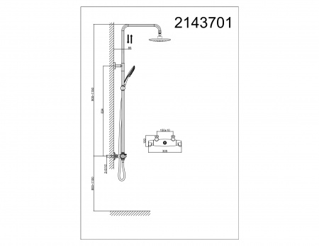 Душевая система (стойка) с термостатом D&K Bayern Potsdam DA2143701B14 фото