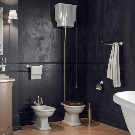 Унитаз напольный с высоким бачком Tiffany World Bristol TWBR01bi золото фото