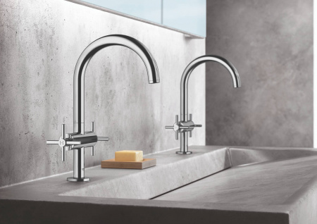 Высокий смеситель для раковины двухвентильный Grohe Atrio 21019003 фото