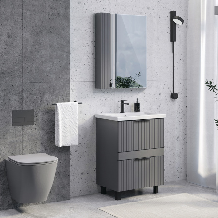 Зеркальный шкаф Comfortу Лима 60 00-00019425 антрацит фото