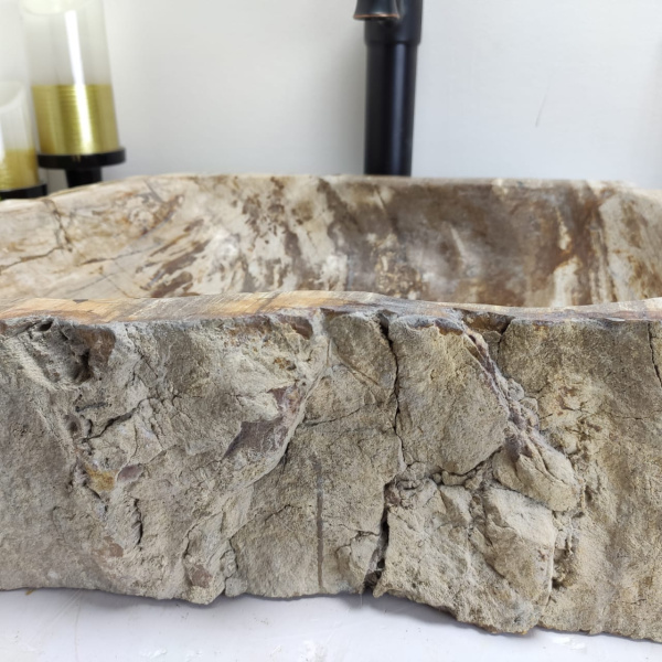 Накладная раковина из окаменелого дерева Fossil Basin OD-00430 (49*45*13) фото