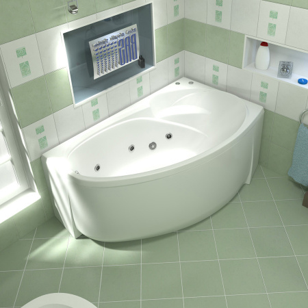 Ванна акриловая с гидромассажем Bas Флорида 160х90 R фото