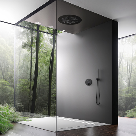 Душевая система скрытого монтажа с термостатом Timo Saona SX-2370/03SM черная матовая фото