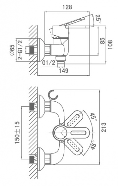Смеситель для душа D&K Paulinus Rhein DA1353101 фото