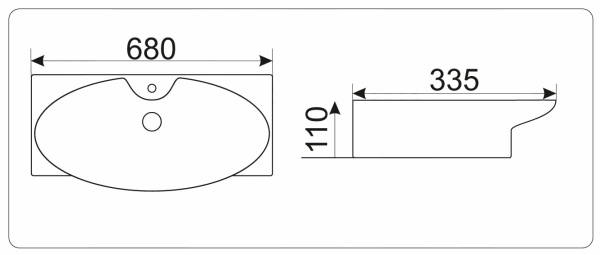 Подвесная раковина GID STR4282A 68х33,5 фото
