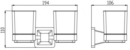 Стакан для зубных щеток двойной Kaiser Moderne KH-1235 фото