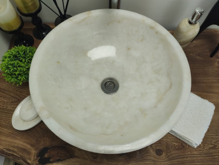 Накладная раковина из оникса Indo Bowl white Medium TinLip BO-00508 фото