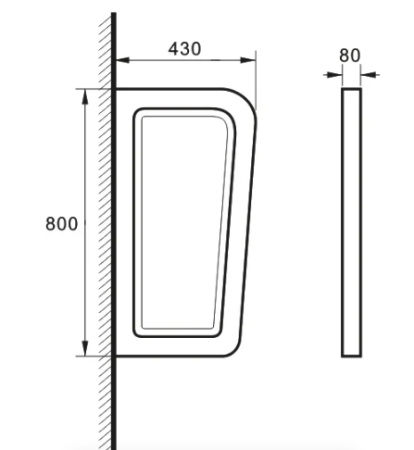 Перегородка для писсуара SantiLine SL-6007MB черная матовая фото